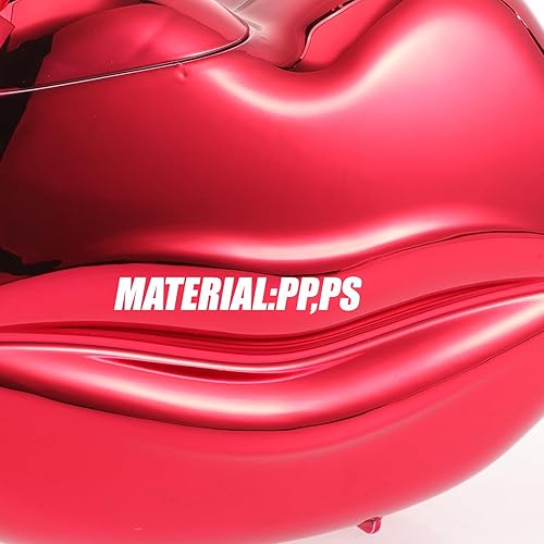 Miniatura 3 de PRETYZOOM Taza de beber en forma de labio con tapa, 20.3 fl oz taza creativa en forma de labio con pajita, fiesta en la piscina taza de boca roja