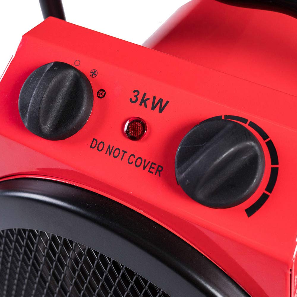 3KW Tilting Fan Space Heater Portable Round Space Warmer with 3 Heat