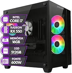 PC Gamer BluePC RUSH - Intel Core i7 16GB RAM Radeon RX 550 4GB SSD 512GB - PGBP-RUS1018