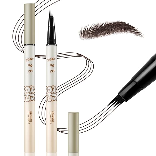 Lápiz de cejas impermeable Microblading Liquid Brow Pen,Micro Gel de cejas de 4 puntos, de larga duración, crea cejas de aspecto natural sin esfuerzo