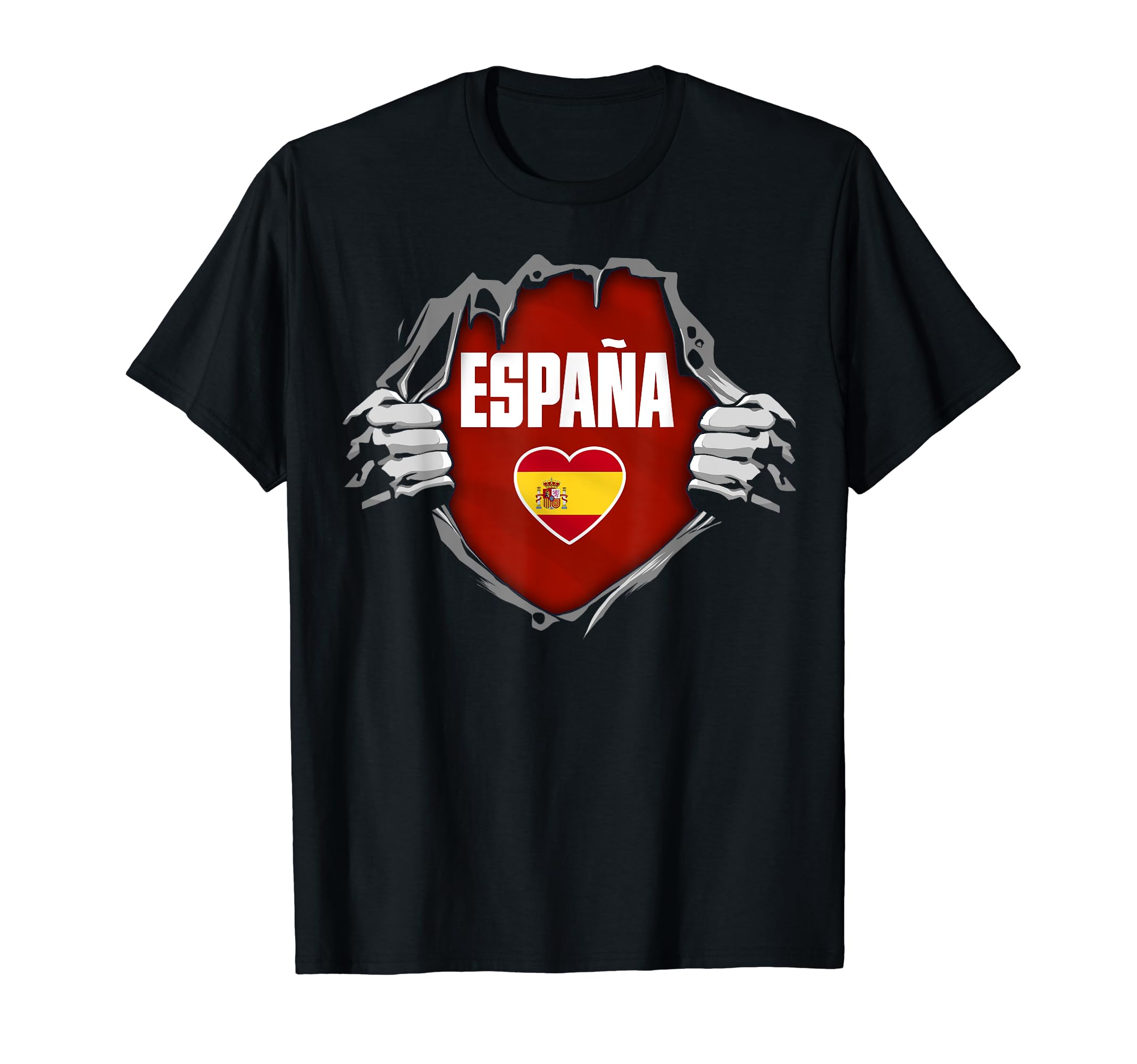 Spain Espana Spanish National Flag I love Spain T-Shirt, Black