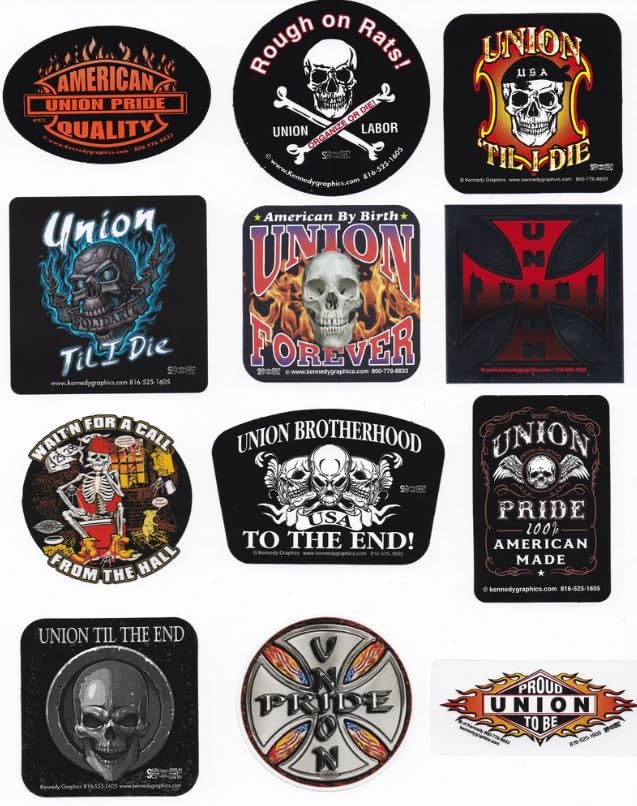 Union Hard Hat Sticker Mix 1 - Skulls, Flames & Crosses