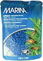 Marina Decorative Blue Gravel 1-Pound for Aquarium - Epoxy Coated, Safe, Filtration-Friendly Aquascape Substrate
