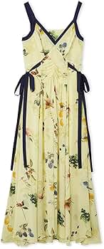FRAY I.Dフルーツプリントサイドリボンキャミワンピース S イエロー フルーツプリントサイドリボンキャミワンピース／ウォッシャブル