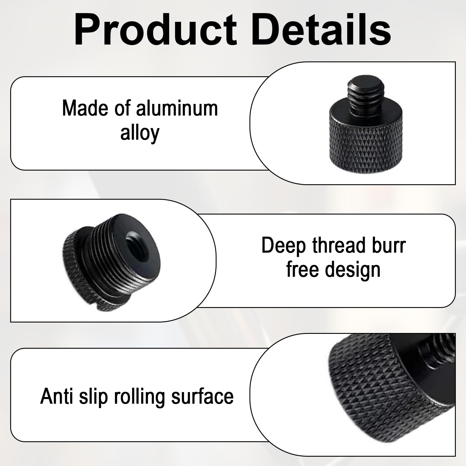8Pcs Mic Stand Thread Adapter,Alloy Microphone Stand Adaptor for Camera Tripod 5/8 Female to 3/8 Male 3/8 Female to 5/8 Male 5/8 Female to 1/4 Male 1/4 Female to 5/8 Male - Image 3
