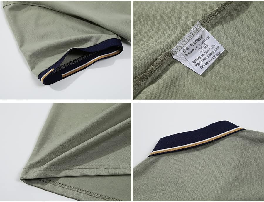 メンズソリッドカラーポロシャツIs.u_zuプリントクラシックカジュアル通気性の良い半袖Tシャツ夏のTシャツ (グレー,2XL) [