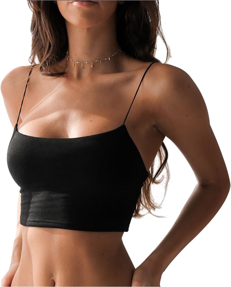Women's Crop Top Cami Camisole Summer Women Sexy Slim Sleeveless Backless Spaghetti Strap Tank Top