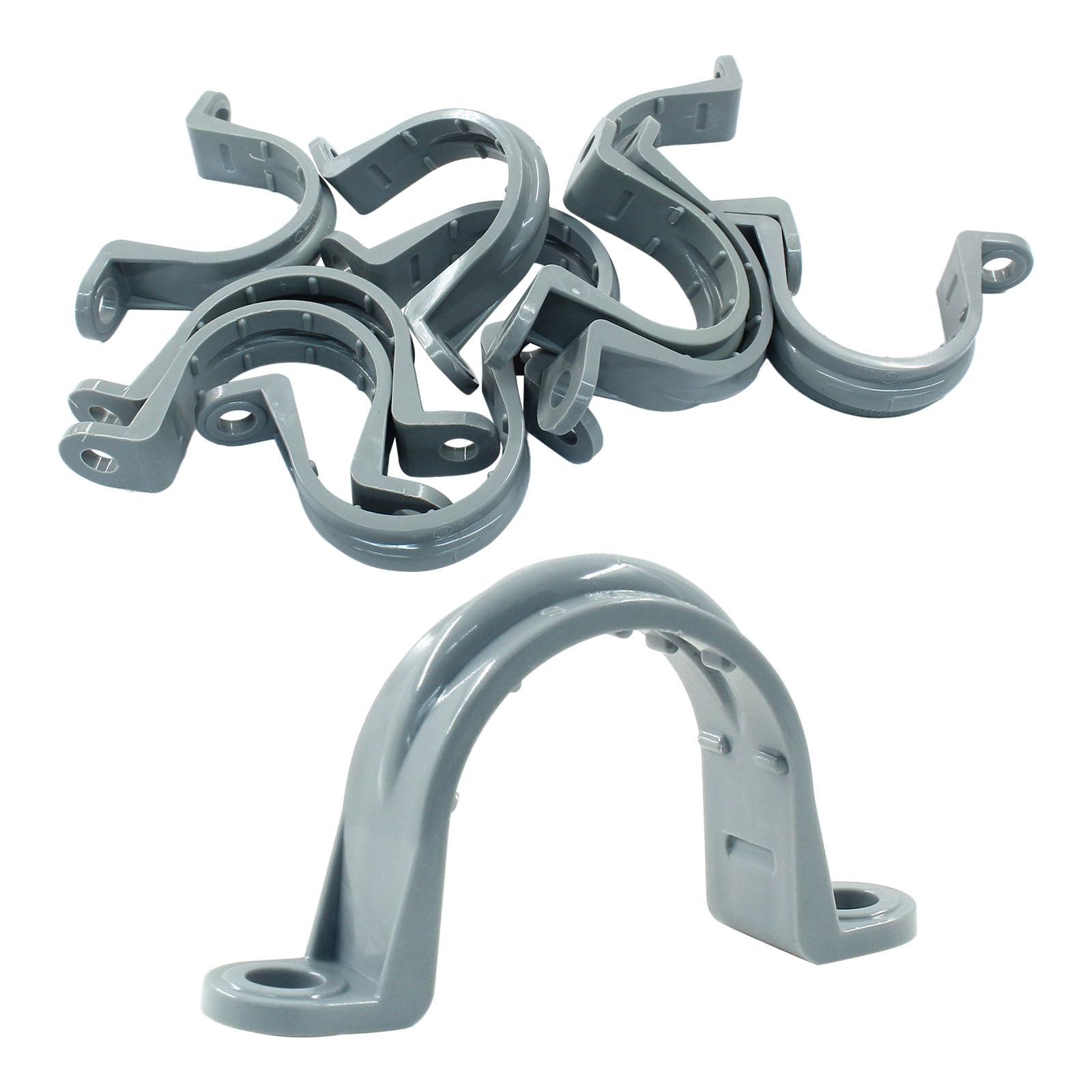 Kemcatui 12Pcs 1 Inch PVC Pipe Straps, Two Hole Plastic Conduit Clamp for Pipe, Cable, Tube Support