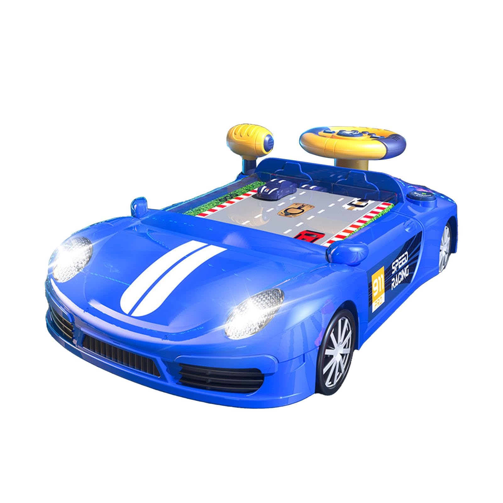 Sharplace Volante Elettrico di Simulazione, Giocattolo Portatile per Giochi di Avventura con Simulazione di Guida E Suoni, per Bambini, Ragazzi E Ragazze, Blu