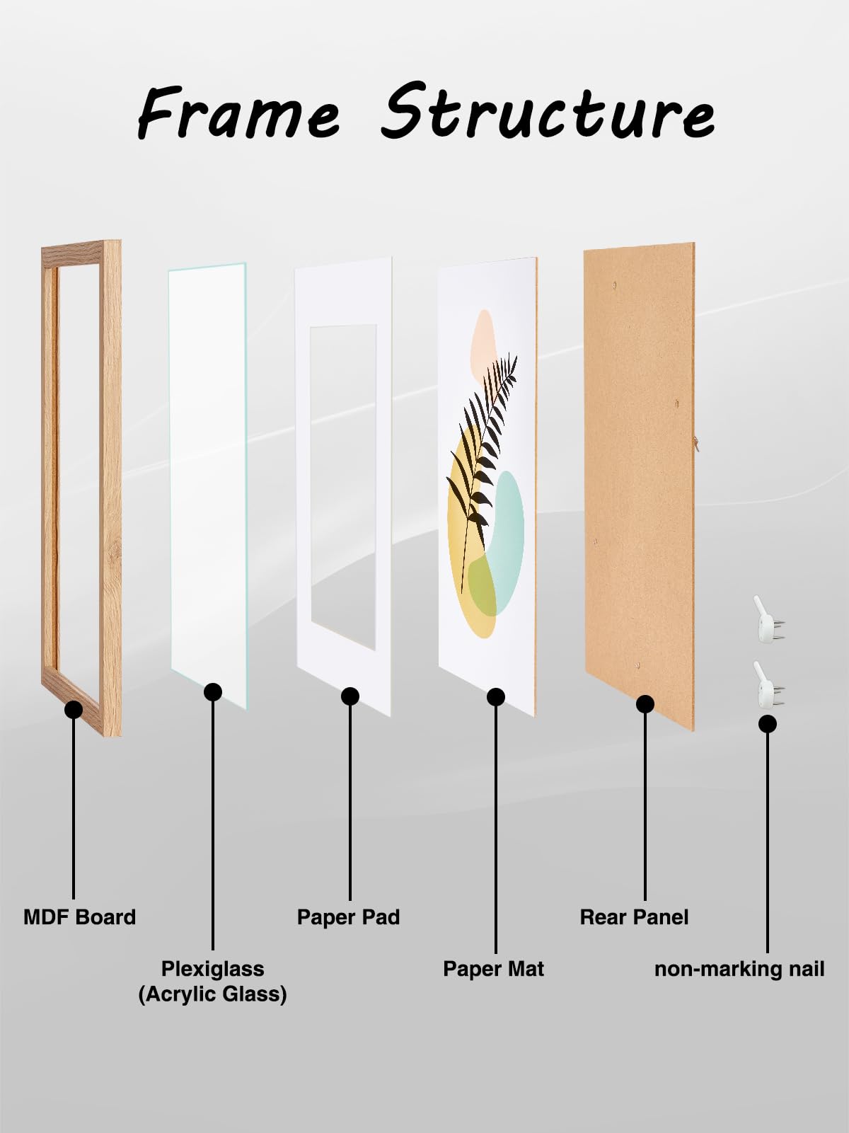 HOUSE DAY A4 Photo Frames, 1pcs Picture Frames for Wall Mount, Wedding Photo Frame with Safe Perspex Front, A4 Wooden Frame for Family Photos, Certificate or Poster 29.7x21cm - Image 2