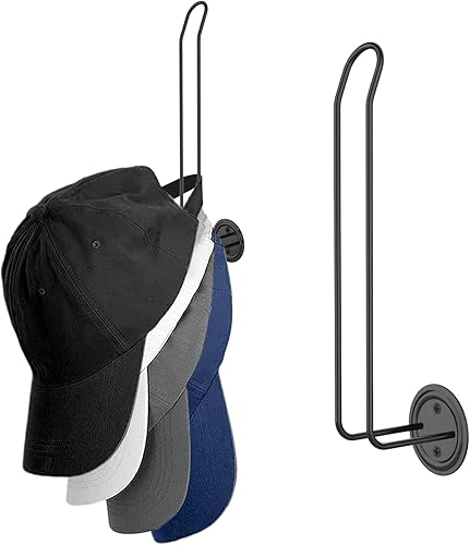 Miniatura 1 de FITNOVO Paquete de 2 organizadores de sombreros de acero inoxidable para gorras de béisbol, estante de sombreros de 8 pulgadas, soporte para