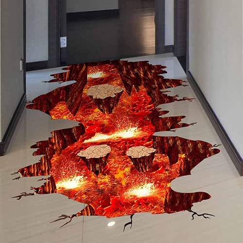 Quanhaigou Creative 3D Space Wall Decals Removable PVC Magic Floor