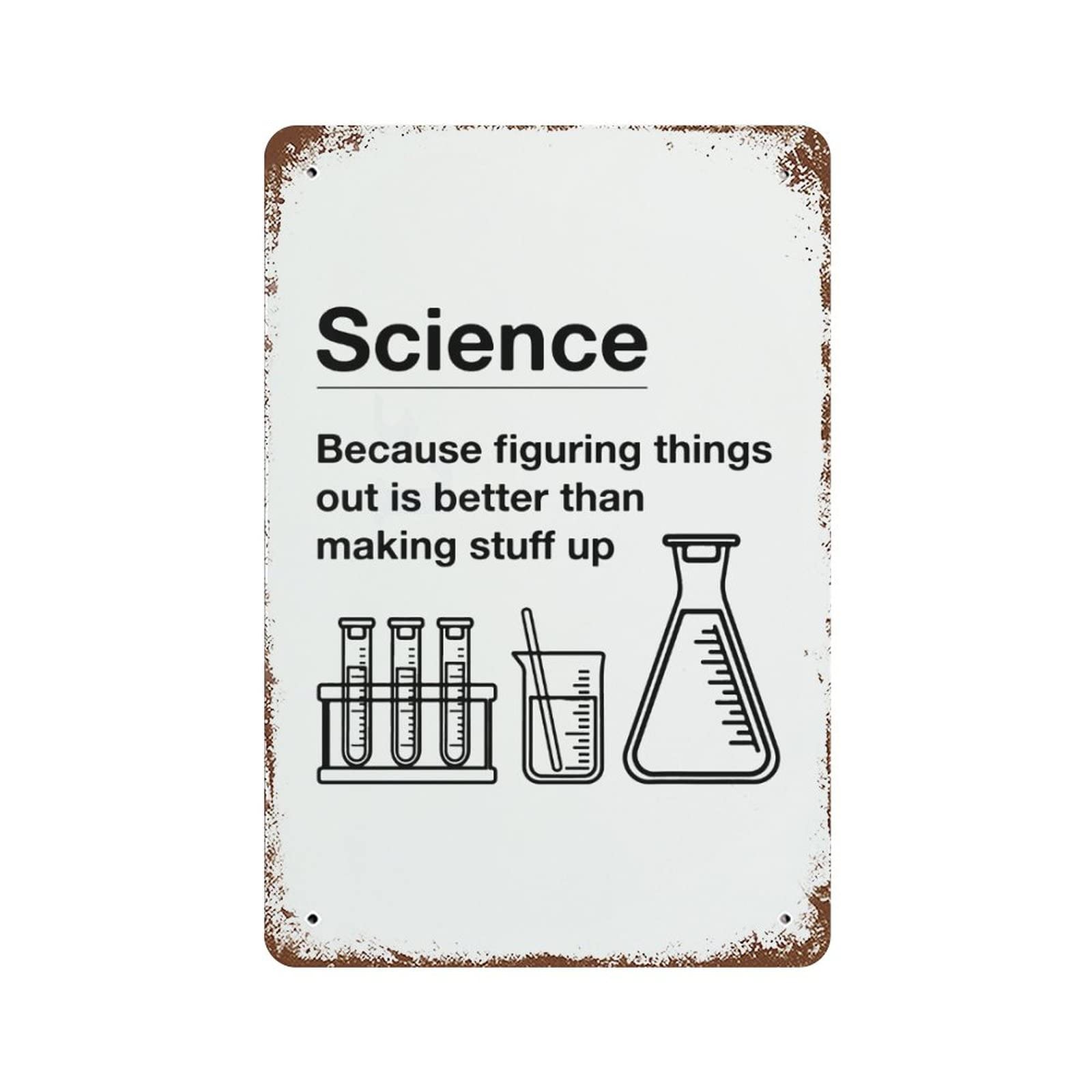 Metal Wall Decor, Science Definition Poster Modern Motivational Outdoor & Indoor Plaque for Farmhouse Nursery School, Gifts for Scientist Teacher Children, 8 X 12 Inch