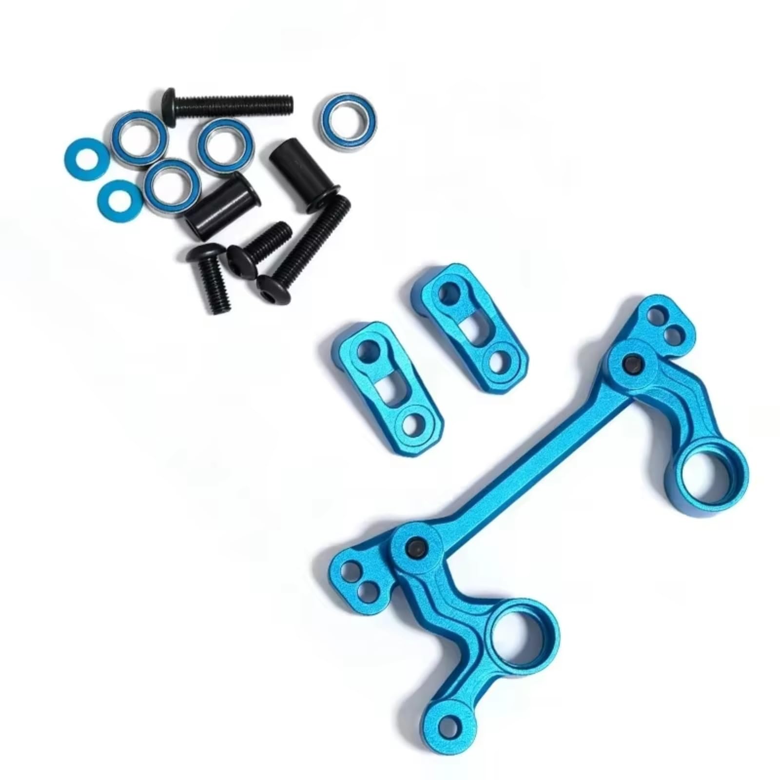 RC Piezas Coche Compatible con Tamiya M05 M06 M05Pro M06Pro 1/10 RC Piezas De Actualización De Coche Accesorios De Repuesto Conjunto De Varillaje De Dirección De Precisión(Blue)