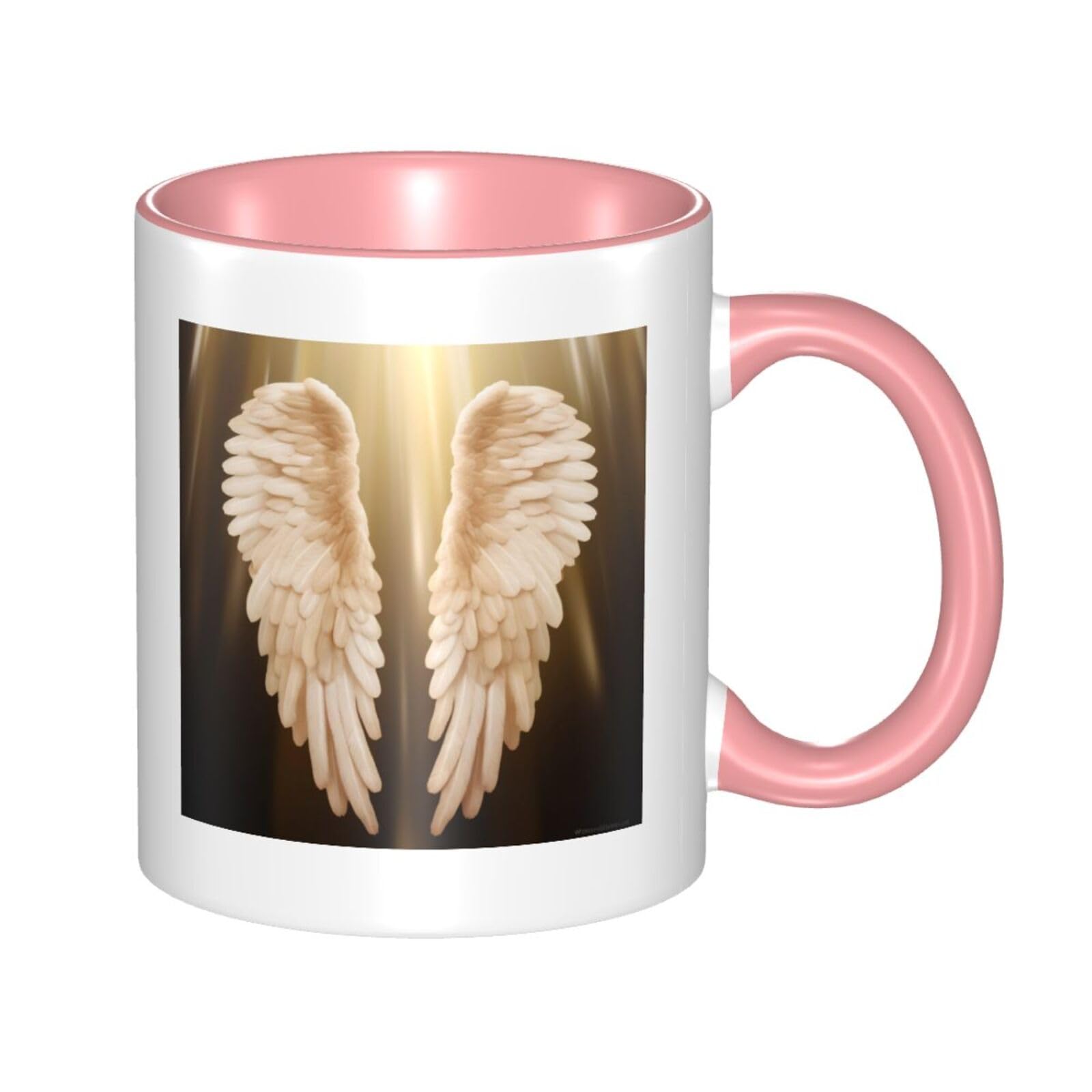 Angel Wing - Double Color Ceramic Mug â€“ 11oz Coffee & Tea Drinking Cup with 3D Pattern â€“ Funny Mugs for Cute Gifts