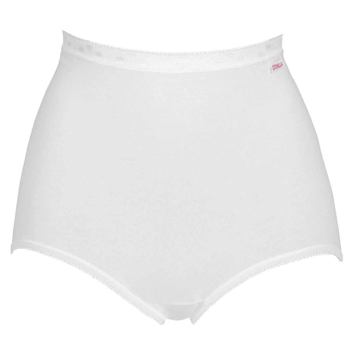 Cotonella Slip Maxi Donna A Vita Alta in Cotone Elasticizzato Art. 8002 - Confezione da 6 Pezzi Colore Bianco 9