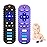 ERSIHUA 2-Pack Silicone Baby Teething Toys, Fire TV Remote Shape for 18 Months Infant, Toddlers, Boys and Girls Early Educational Sensory Toy (Black+Purple)