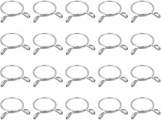 uxcell Fuel Line Hose Clips, 20pcs 21mm ID Fit 22.5-23mm OD Hose 304 Stainless Steel Water Pipe Air Tubing Spring Hose Clamps for Motorcycle Scooter