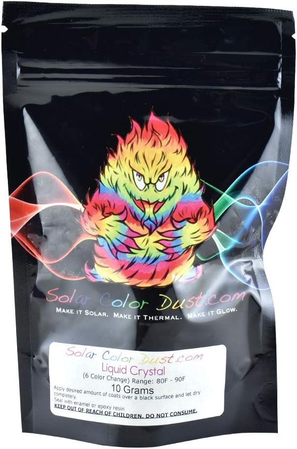 Solar Color Dust Liquid Crystal Thermochromatic (Mood Ring Effect) Ink, 6 color change, 1/2oz jar