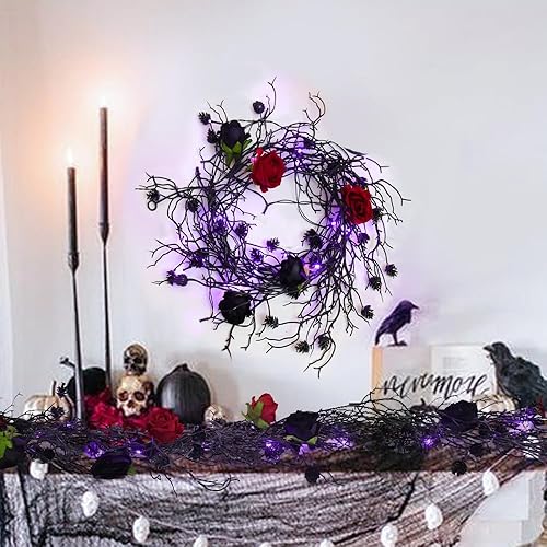 Miniatura 10 de RECUTMS Guirnalda de hojas de roble de otoño, 2 piezas, decoración de otoño para el hogar, guirnalda de hojas de roble artificiales, decoración de