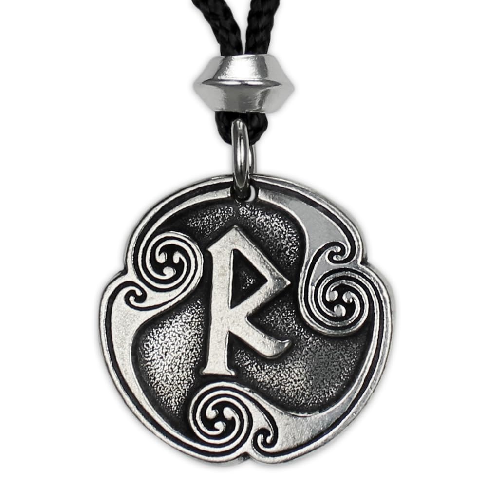 Raidho Raido Rune of Psychic Communication Necklace - Elder Futhark Jewelry
