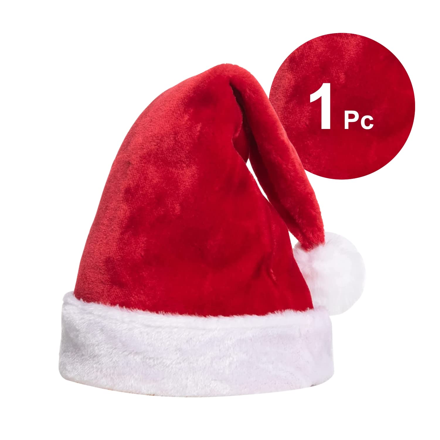 Kaku Fancy Dresses Santa Clause Cap | Santa Hat for Kids | Red Christmas Cap 1pcs - Red, Free Size, for Boys & Girls