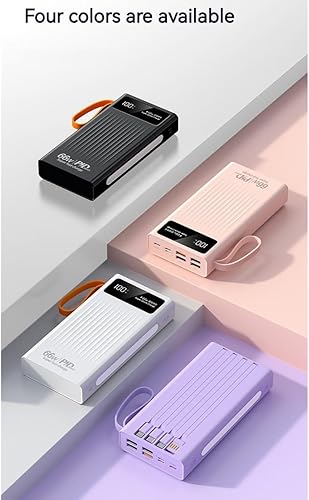 Miniatura 6 de AlphaDesignLuxe Banco de energía súper rápido de 66 W, cargador portátil para portátil de 40,000 mAh, pantalla LED, paquete de batería delgada para