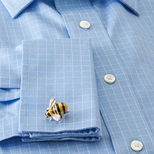 Deakin And Francis Bumble Bee Sterling Silver Cufflinks, Sapphire Eyes #TOP1