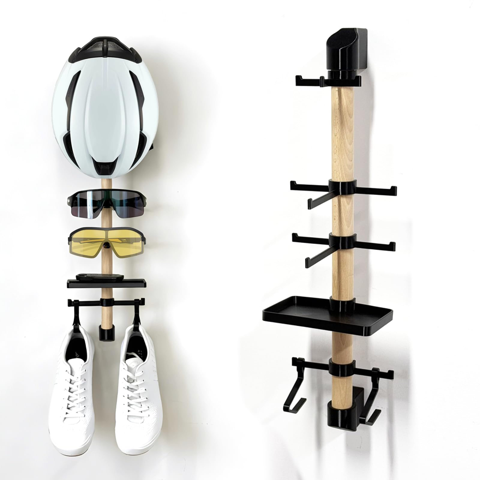Photo 1 of poceton Wall- Mounted Cycling Gear Storage Rack | Holds Helmets, Shoes and Sunglasses | All-in-One Bicycle Accessories Organiser – A Unique Gift for Cyclists