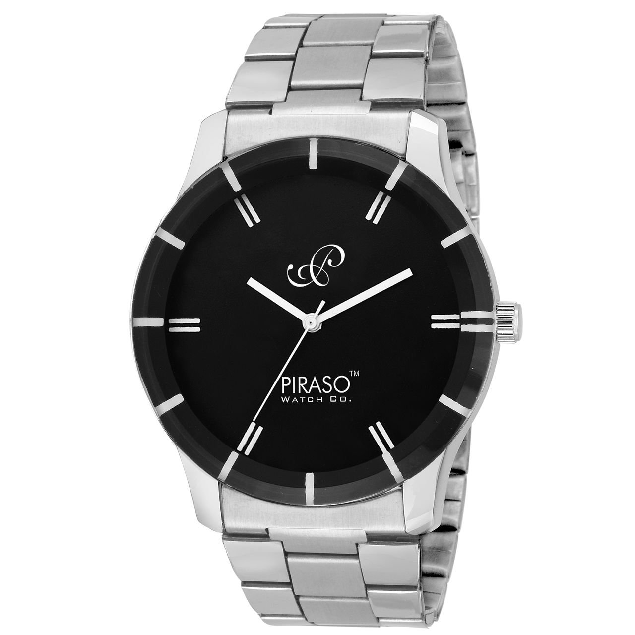 PIRASO Silver Analog Watch for Men-Black (B07148812H) Amazon Price History, Amazon Price Tracker