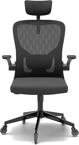 Miniatura 9 de Monhey Silla de oficina negra, silla de oficina ergonómica, silla de escritorio de oficina en casa para personas grandes y altas, silla de