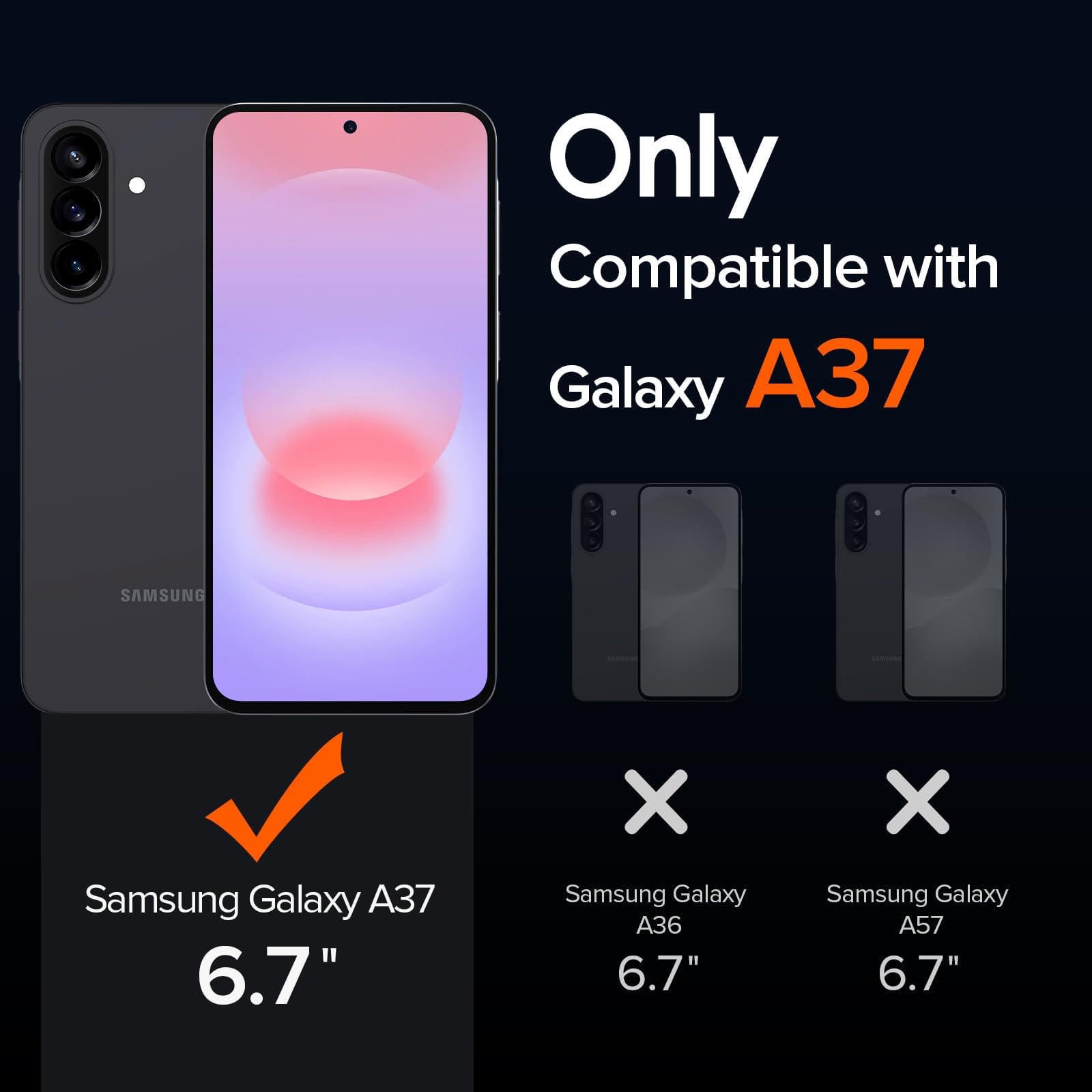 Dl3 Mobilak For Samsung Galaxy A37 5G, Crystal Clear Case [Not Yellowing] [Military Grade Drop Protection] Shockproof Protective Case Transparent Protective Slim Cover, Black