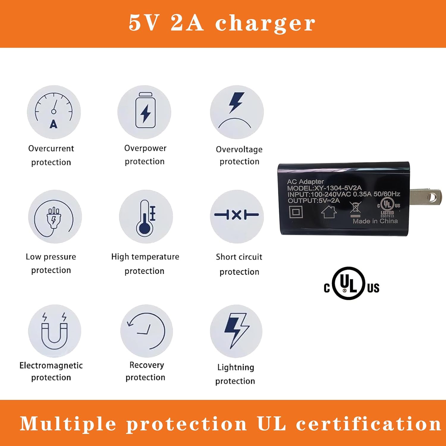Charger for ADT/Ring/Aiwit Doorbell Camera, Charging Cable Cord with Power Adapter