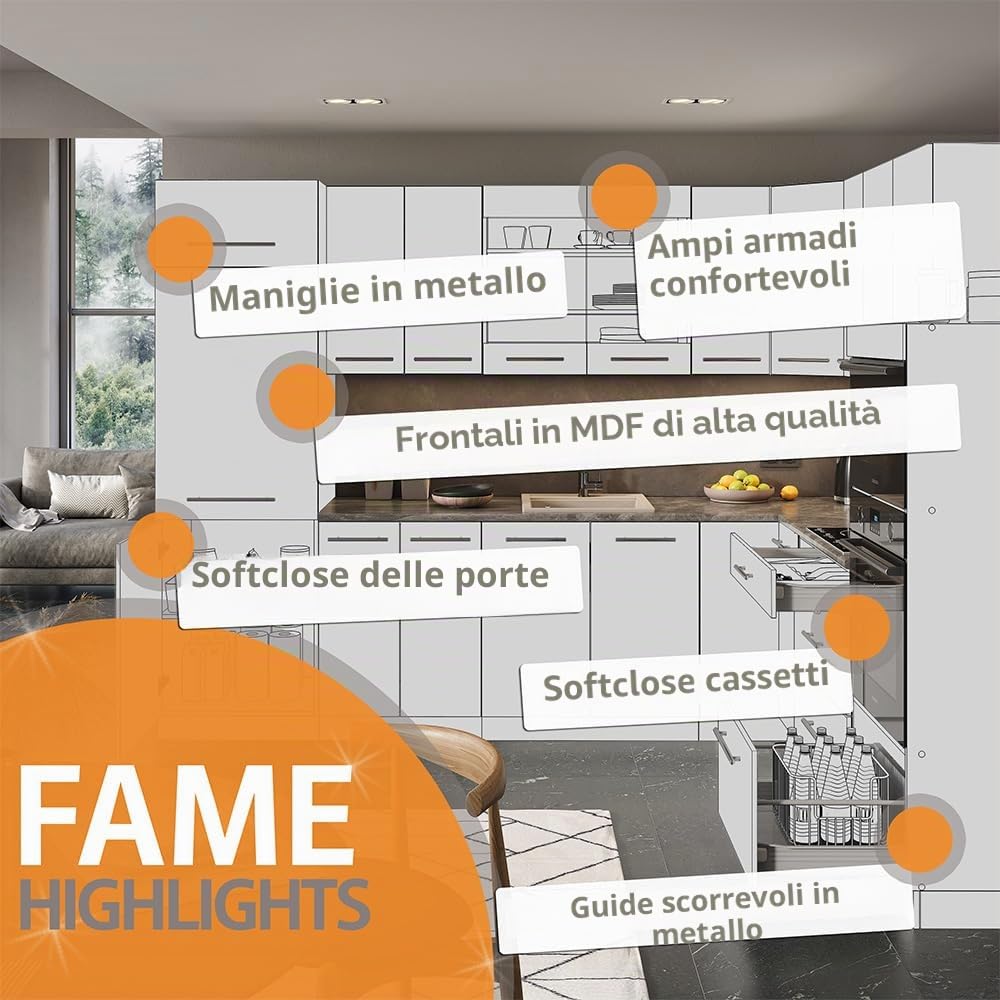 Vicco Pensile Fame-Line, Rovere dorato, 30 cm, per la combinazione con altri moduli della serie Fame-Line