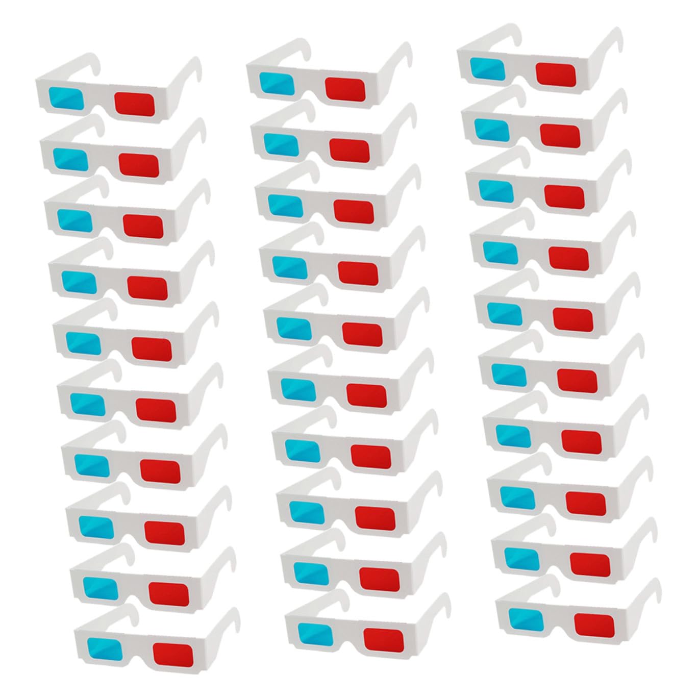 30 Occhiali 3d Monouso in Cartone Anaglifi Rosso e Blu per Adulti, Occhiali da Cinema 3d Portatili per Film, Giochi e Proiezioni, Dimensioni Perfette e Uso Versatile