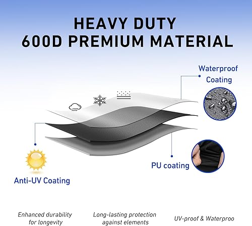 Miniatura 4 de Cubierta de parrilla de 22 pulgadas para Blackstone - 600D sin capó Blackstone cubierta de parrilla con asas, impermeable, a prueba de rayos UV,