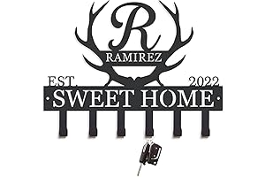 Personalized Key Holder for Wall: Rustic Antler Key Rack with Name