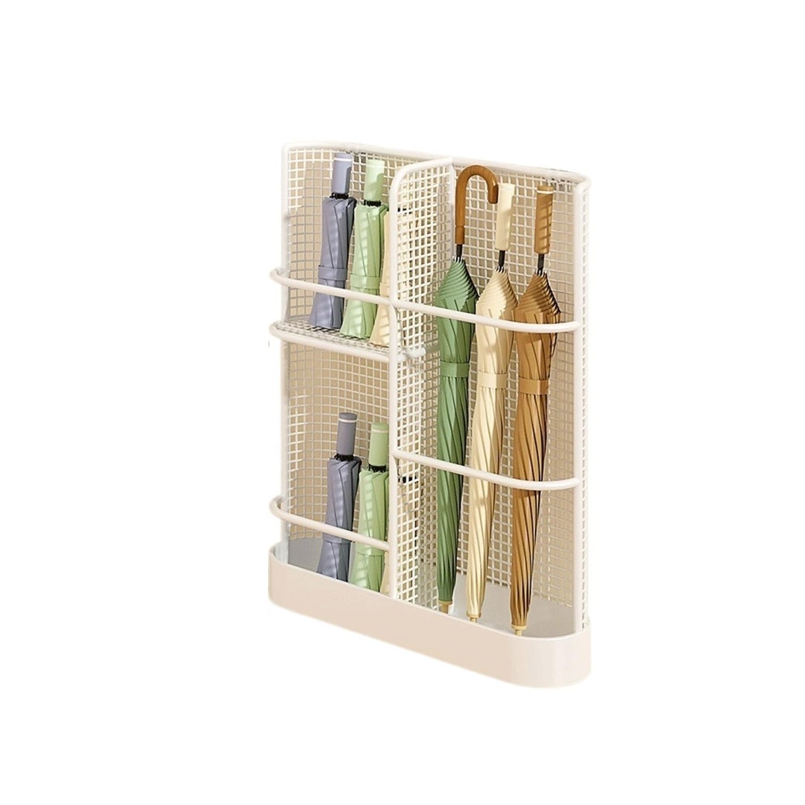 Kx9Lb8d Doorway umbrella holder Home Umbrella Stands: Storage Racks, Holders, Wall-Mounted, With Drainage(White,Large)