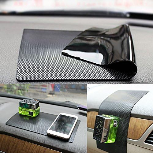 New Magic Anti-Slip Non-Slip Mat Car Dashboard Super Sticky Pad Anti-Slip Gel Pad, Cell Phone Mount Holder Mat by ZhuTook for GPS, Sunglasses, Keys and More - Black (Size: 11" X 7")