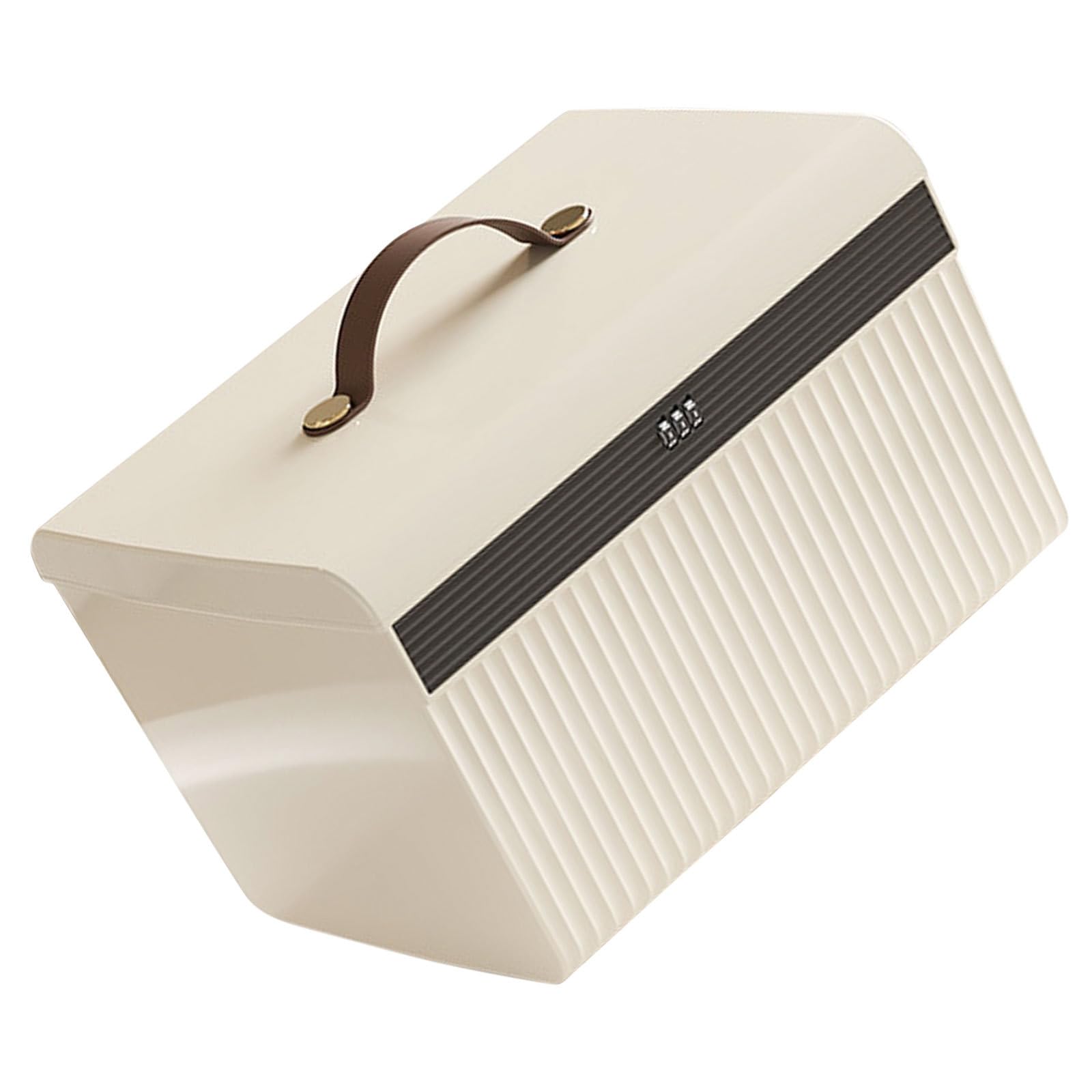 Boîte de rangement verrouillable en plastique blanc avec serrure à code pour ranger vos documents - 8