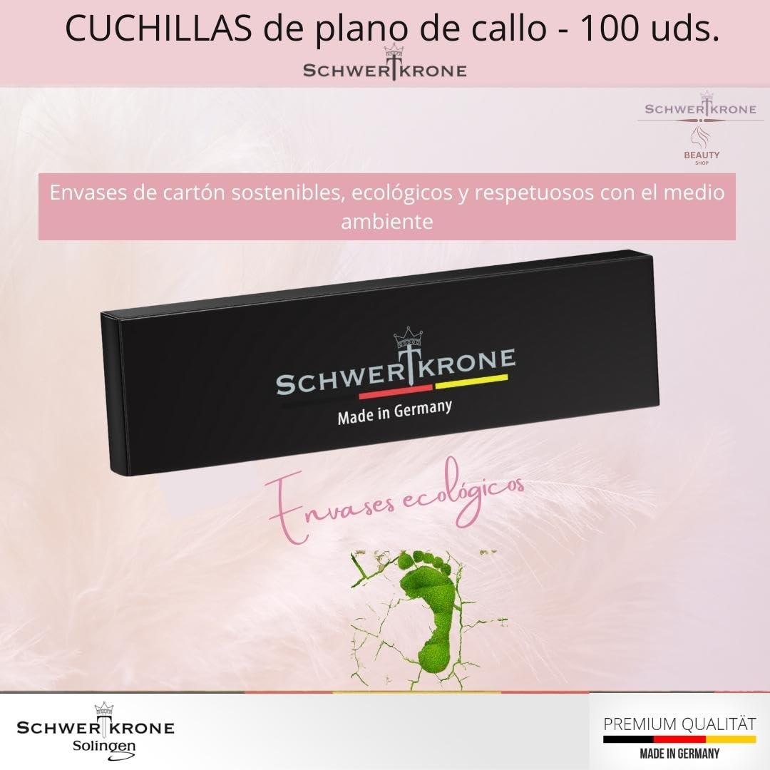 Schwertkrone Cuchillas de cepillo para callos 100 piezas