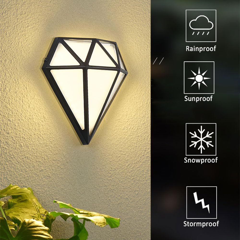 Ściana LED Walka wewnętrzna nowoczesna sconce czarne/złote światła aluminiowe wodoodporne diament