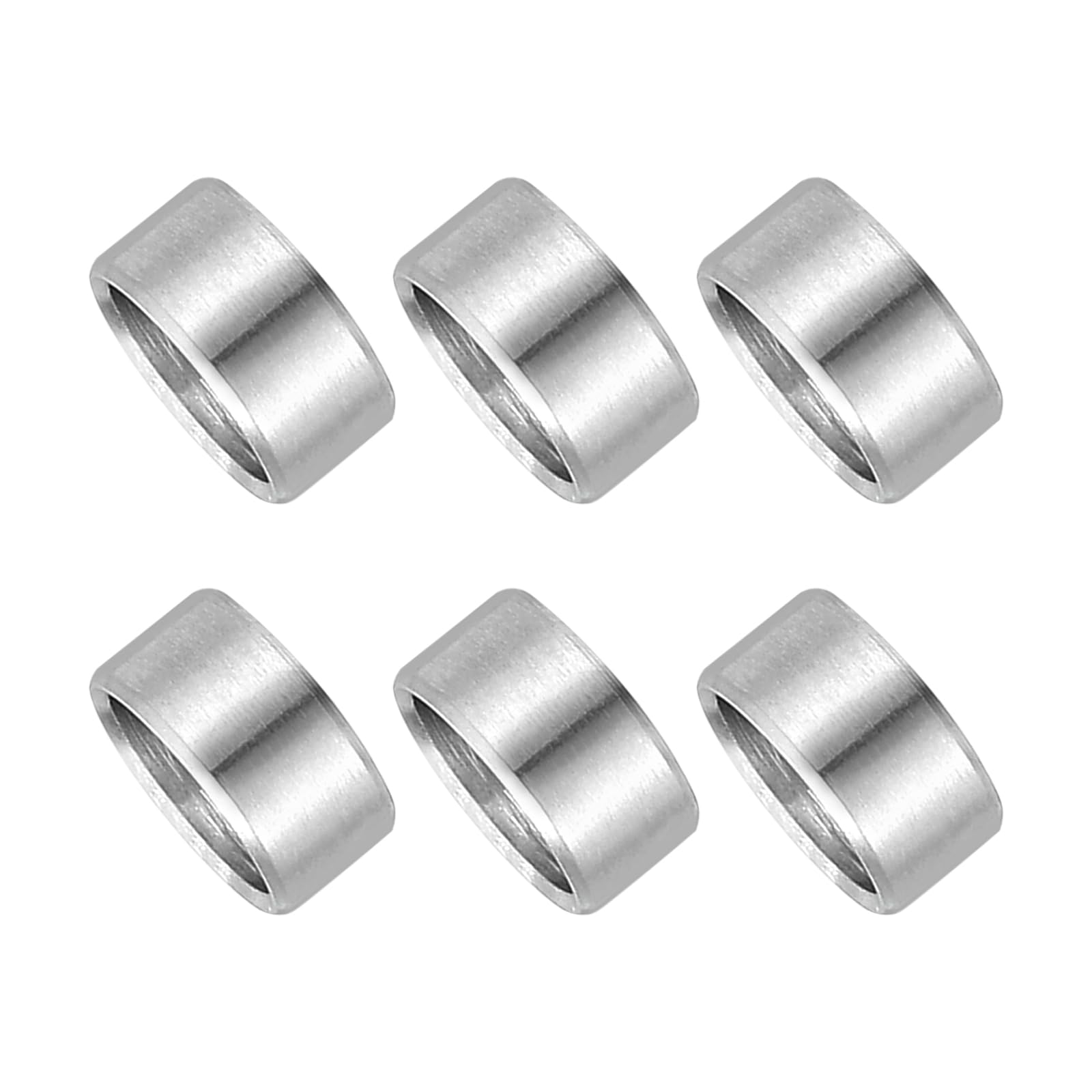 PATIKIL 6 Pcs Stainless Steel Spacers, 10mm ID x 12mm OD x 5mm Height 304 Stainless Steel Bushing Screw Standoff Unthreaded Round Spacer for 3/8"M10 Screws Bolts Nuts