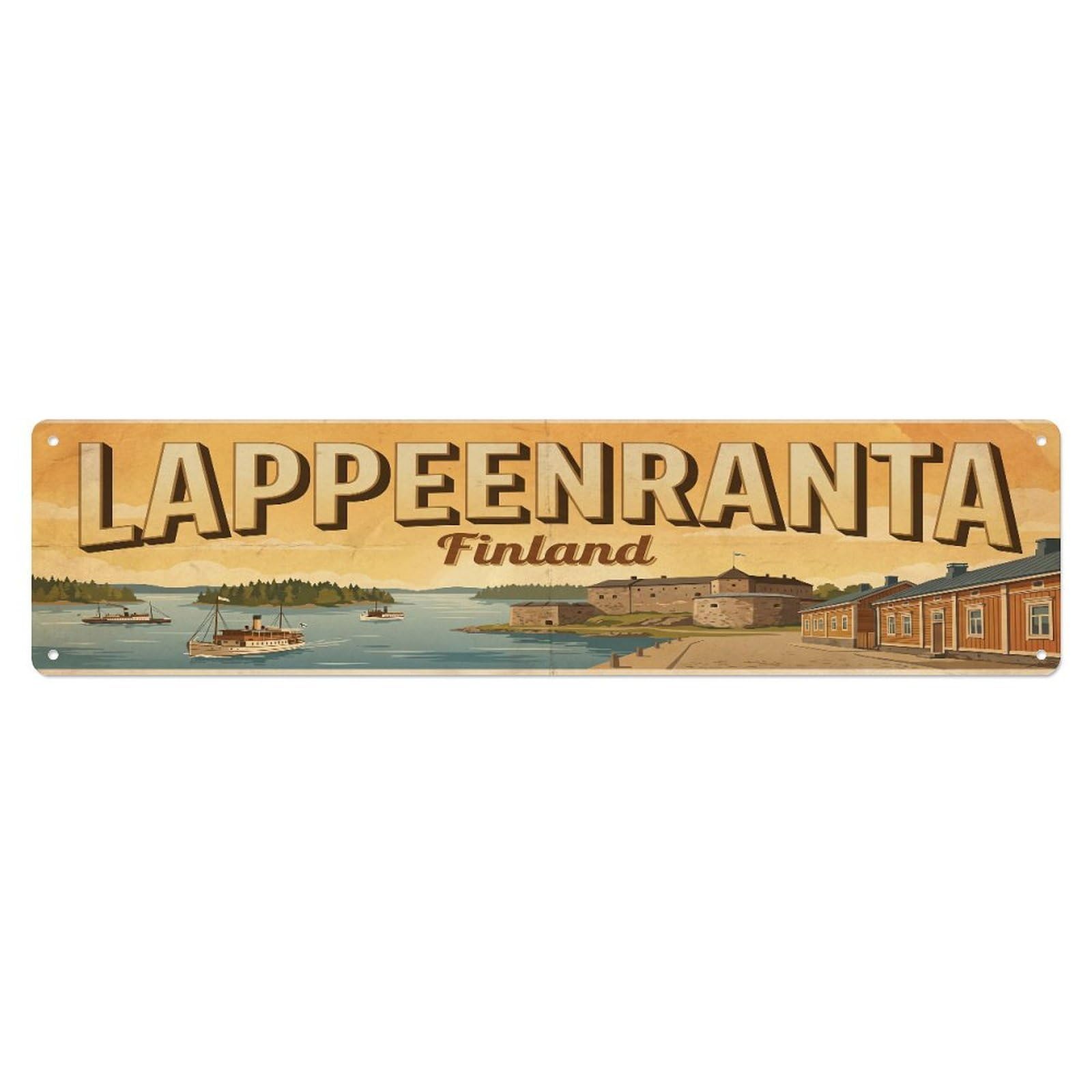 Tgrcjimh Style Metal Tin Sign Retro Travel Lappeenranta Finland