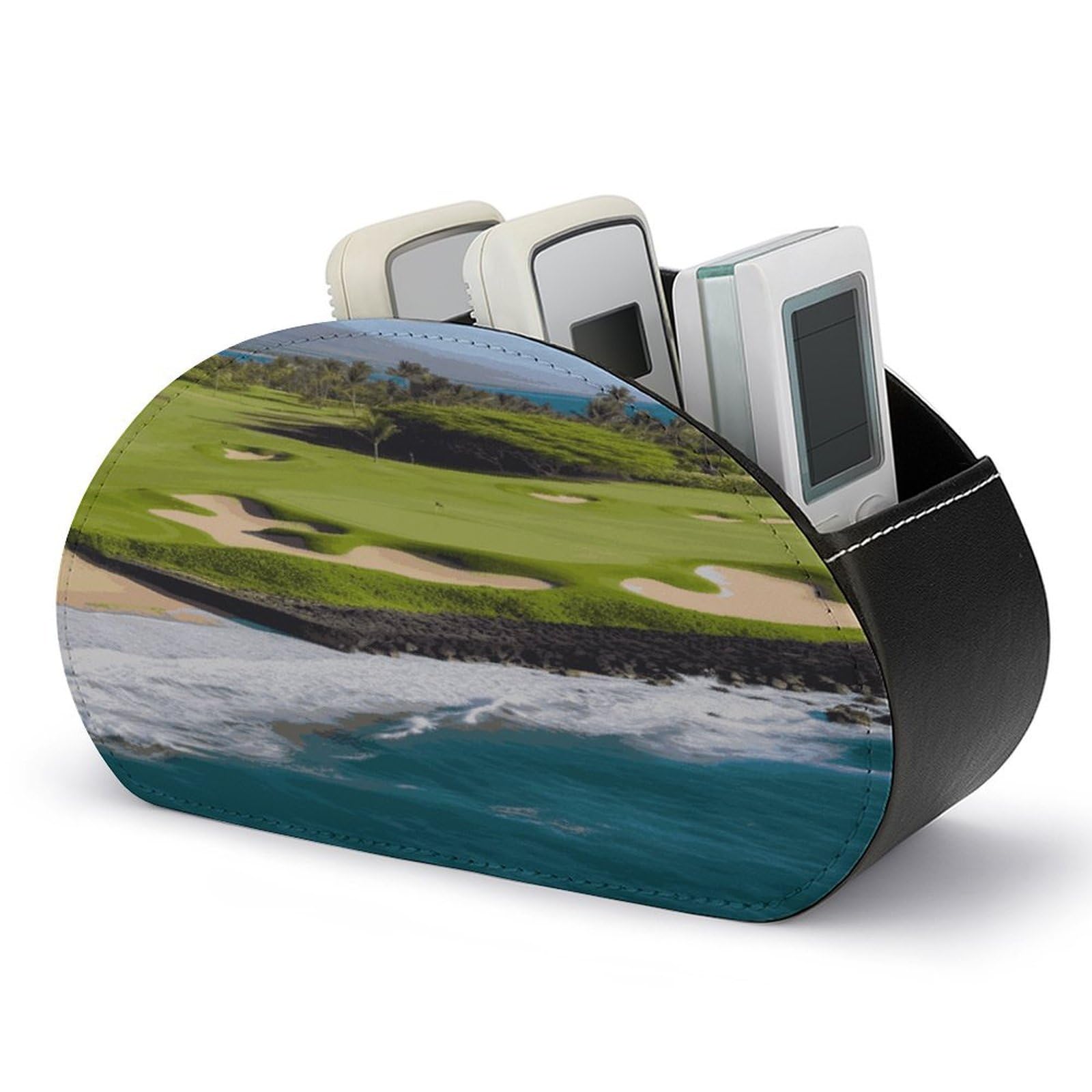 Btcowzrv Style Hawaii Beach Golf Course Remote Control Holder With 5 Compartments