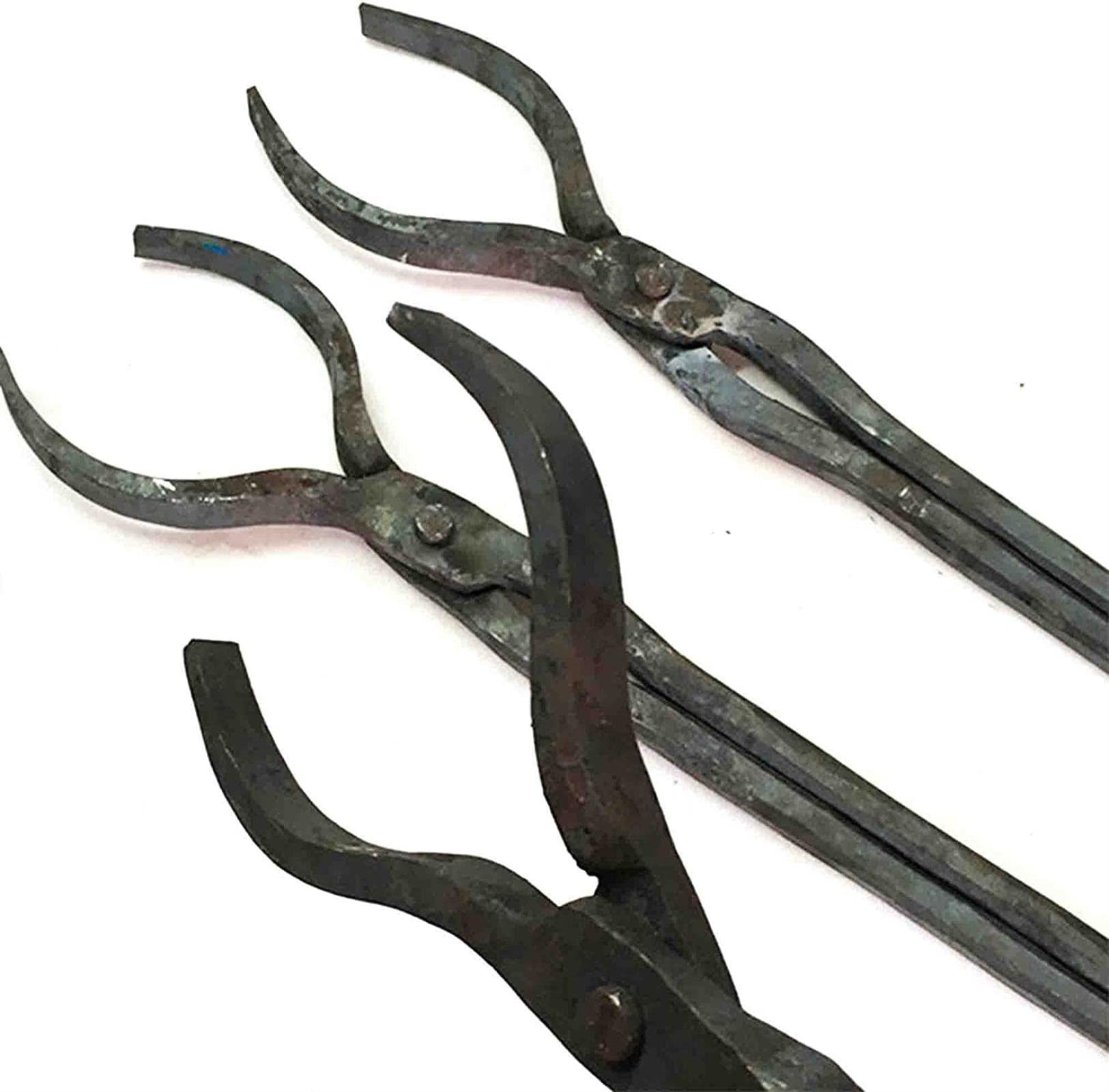 Tenazas de Herrero,Tenaza de forja Herramienta de Herrero de Herrero Blacksmith Hogar Tong Anvil Vise Round 40-80 mm for Forja de Herrero del Ingeniero (5 Pinzas), 50 mm (Color : 40mm)
