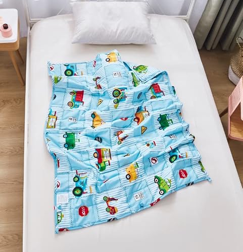 The Children's Chateau Kids Weighted Blanket 7Lbs (41" X 60") Reversible Heavy Throw Blanket Great For Calm Sleep, 100% Breathable Cotton Sided & Hypoallergenic Glass Beads Heavy Comforter #TOP6