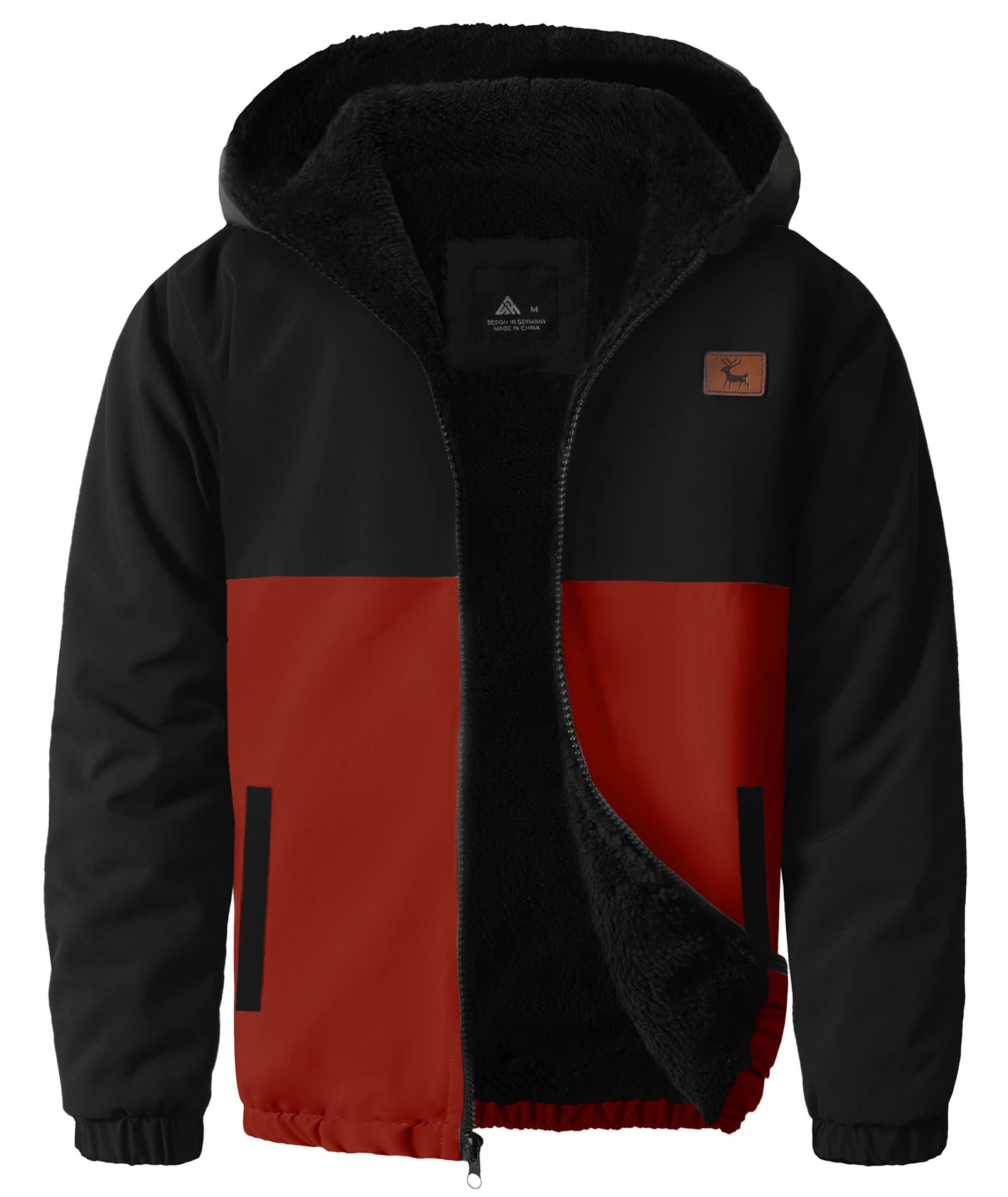 ZITY Boys Fleece Jacket Sherpa Lined Zip Up Hoodie