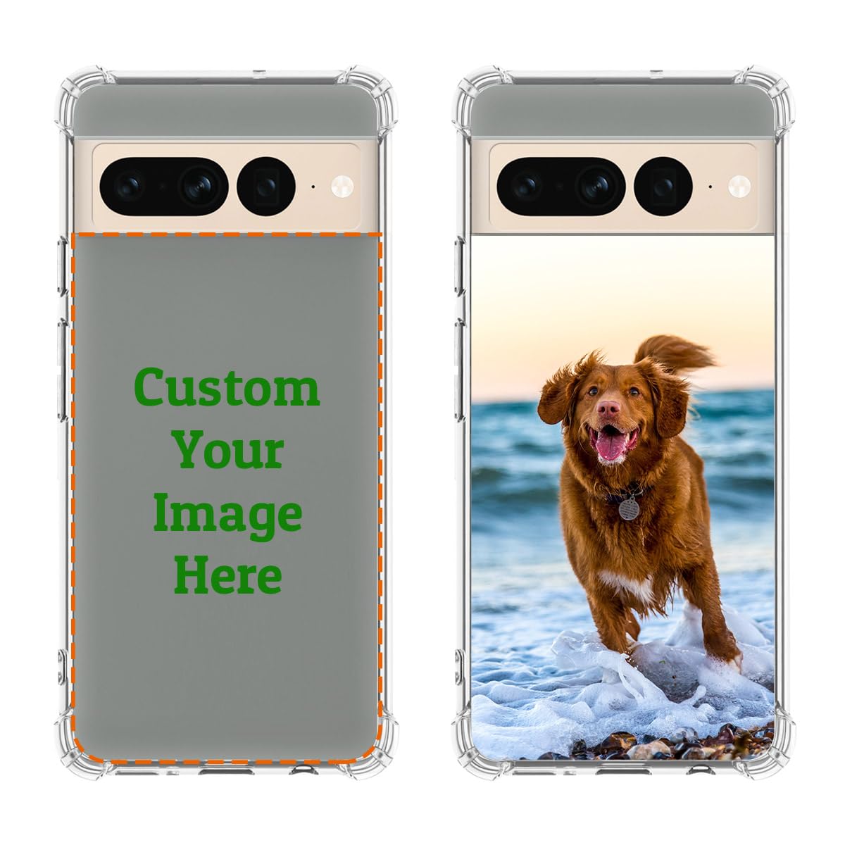 Klsify Custom Case for Google Pixel 7 Pro Photo Customized Personalized Customizable Multi Image Text Picture Name Design Shockproof Protective