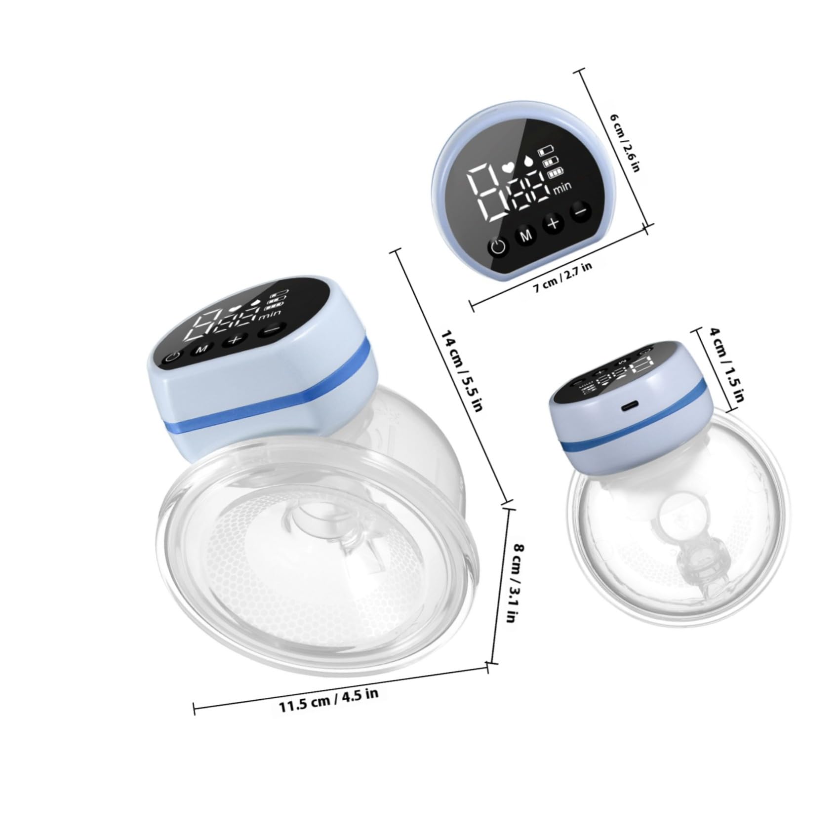 Sosoport Tiralatte Elettrico Indossabile per Allattamento Design Pratico e Silenzioso Perdite Raccoglitore Latte Facile con Flangia e Contenitore